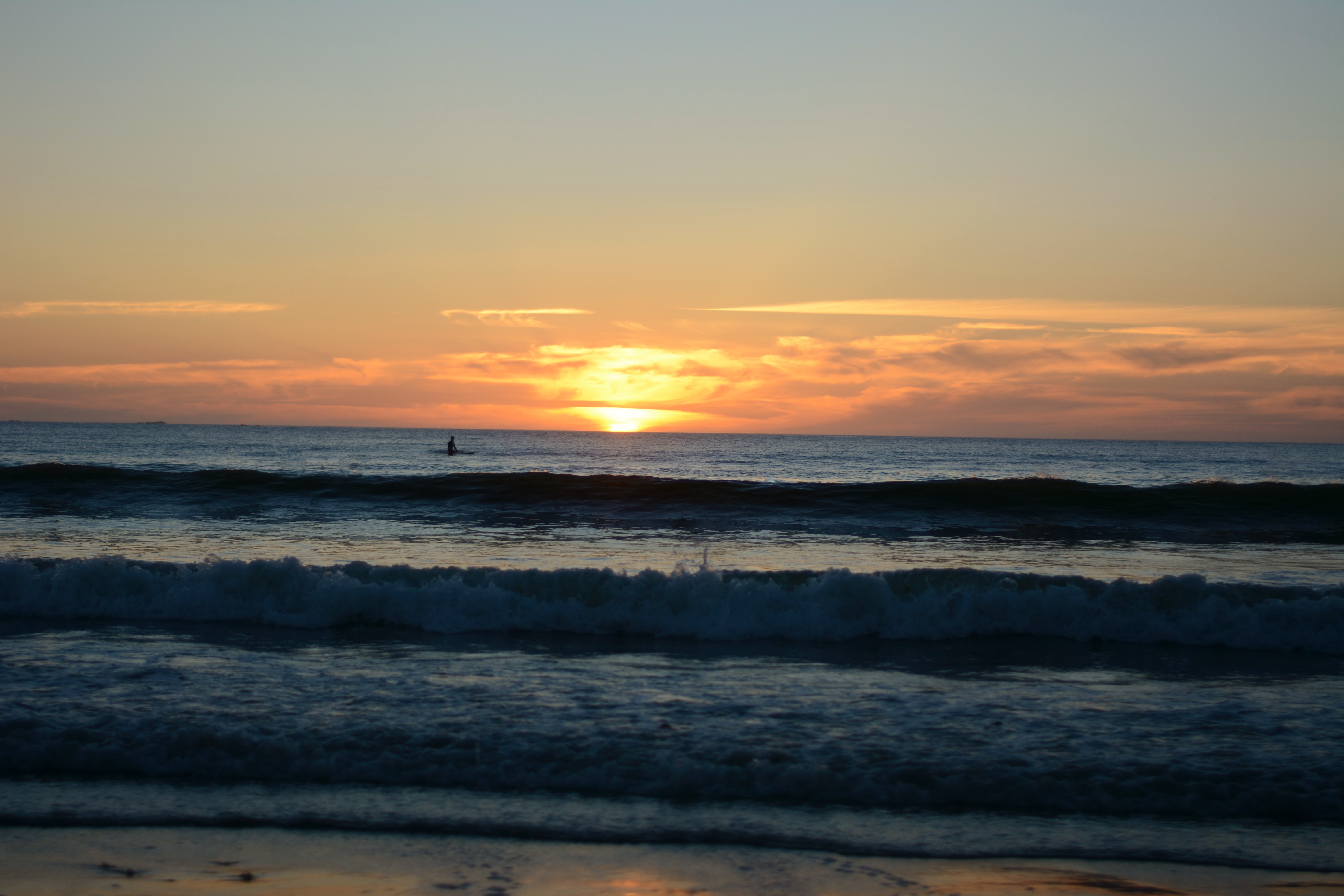 sunset over the sea in france