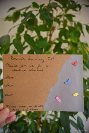 climbing party invitation diy